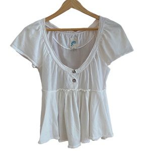 Anthropologie White Cotton Blouse, Sz S